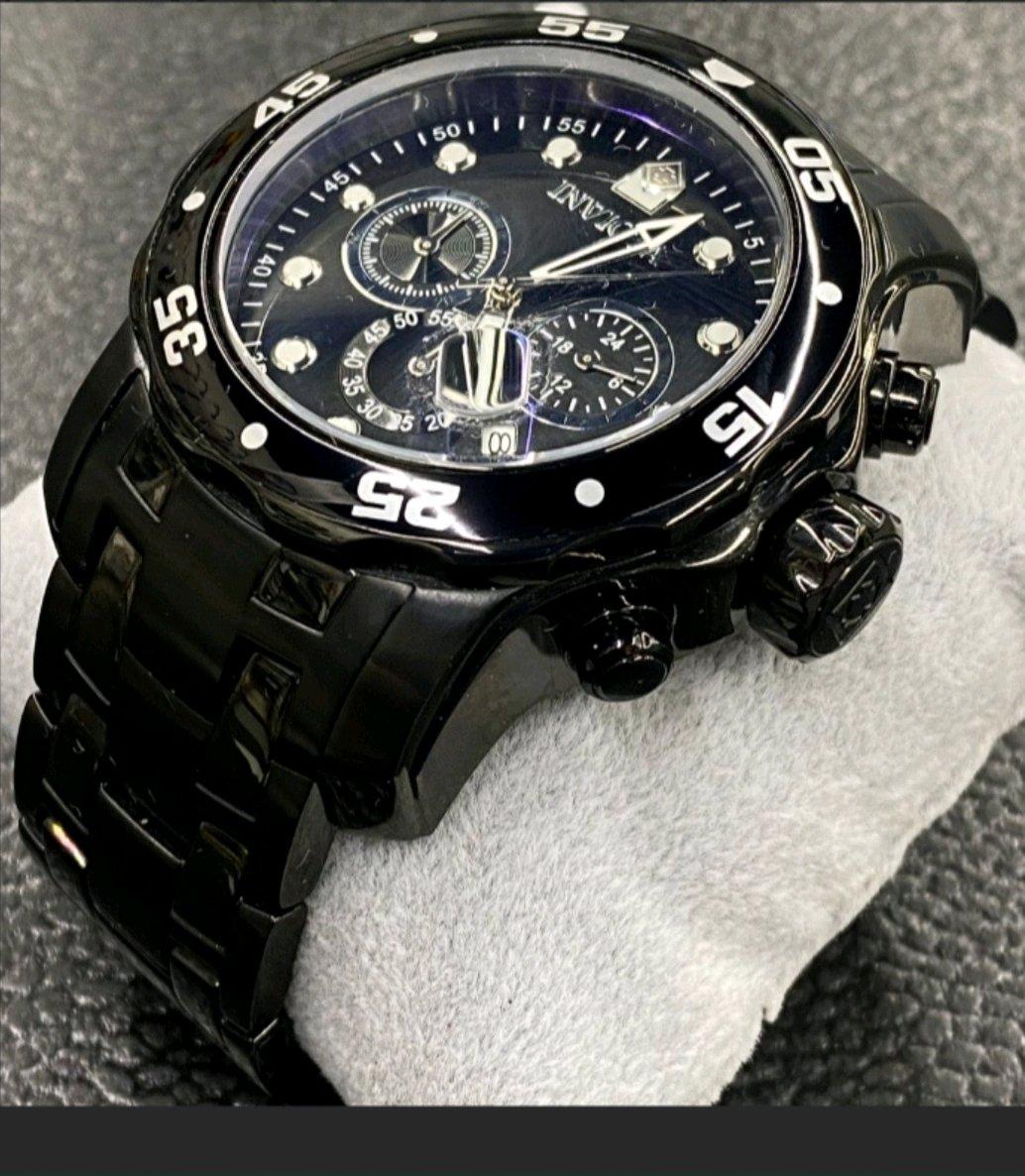 Invicta Mens Pro Diver Scuba Chronograph Triple Black Combat