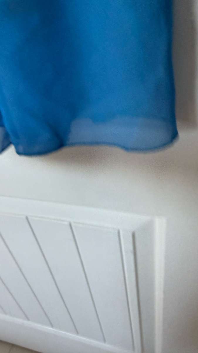 Blue Ombr Chiffon Sundress with Smocked Waist Adjustable Str