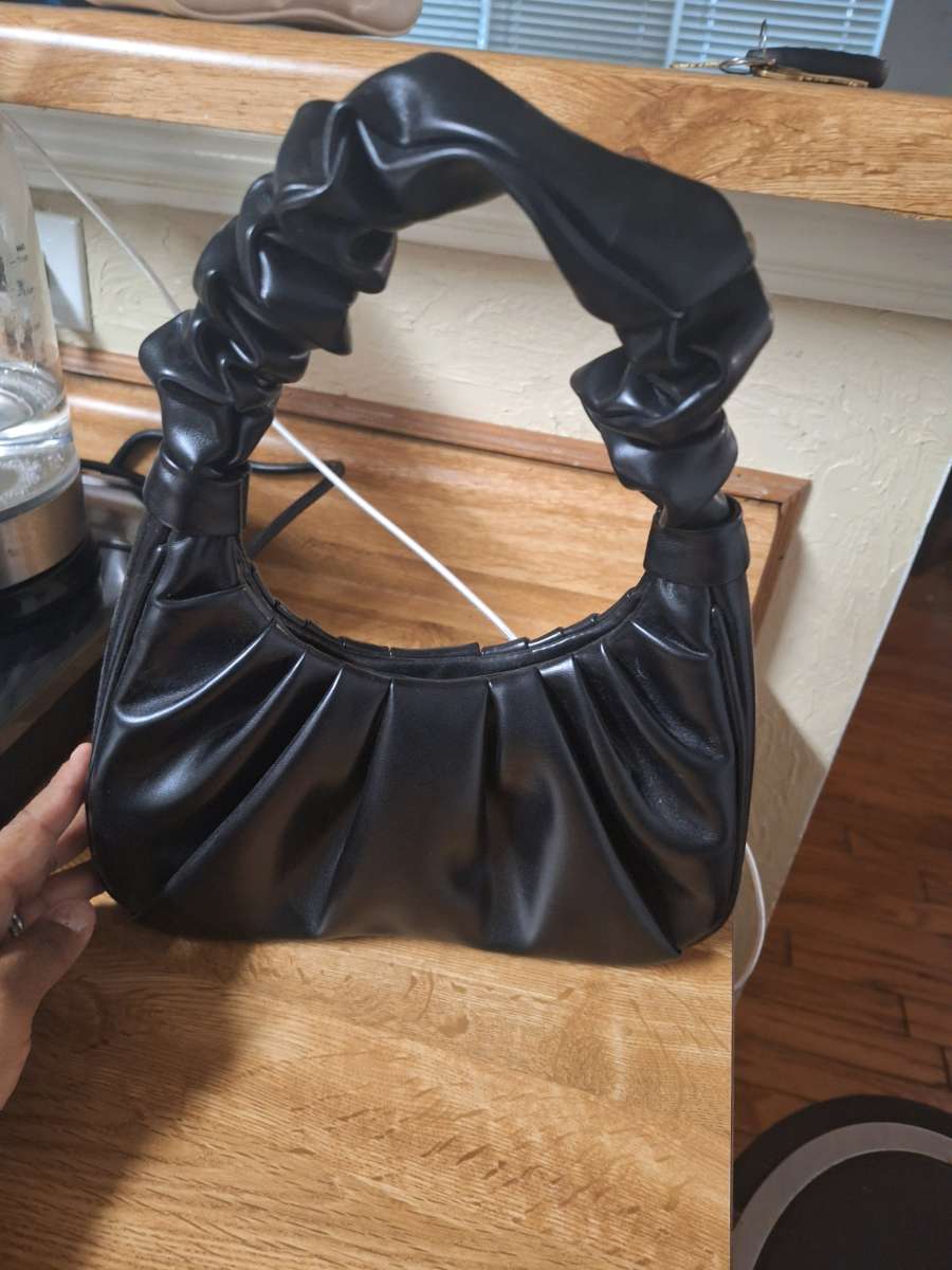 JW PEI Gabbi Black Ruched Hobo shoulder Handbag