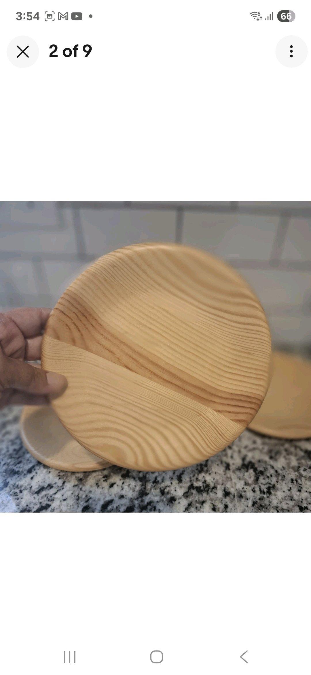 Rare  Sanbergs Nora Stad Sweden 4 Wooden Pine Plates