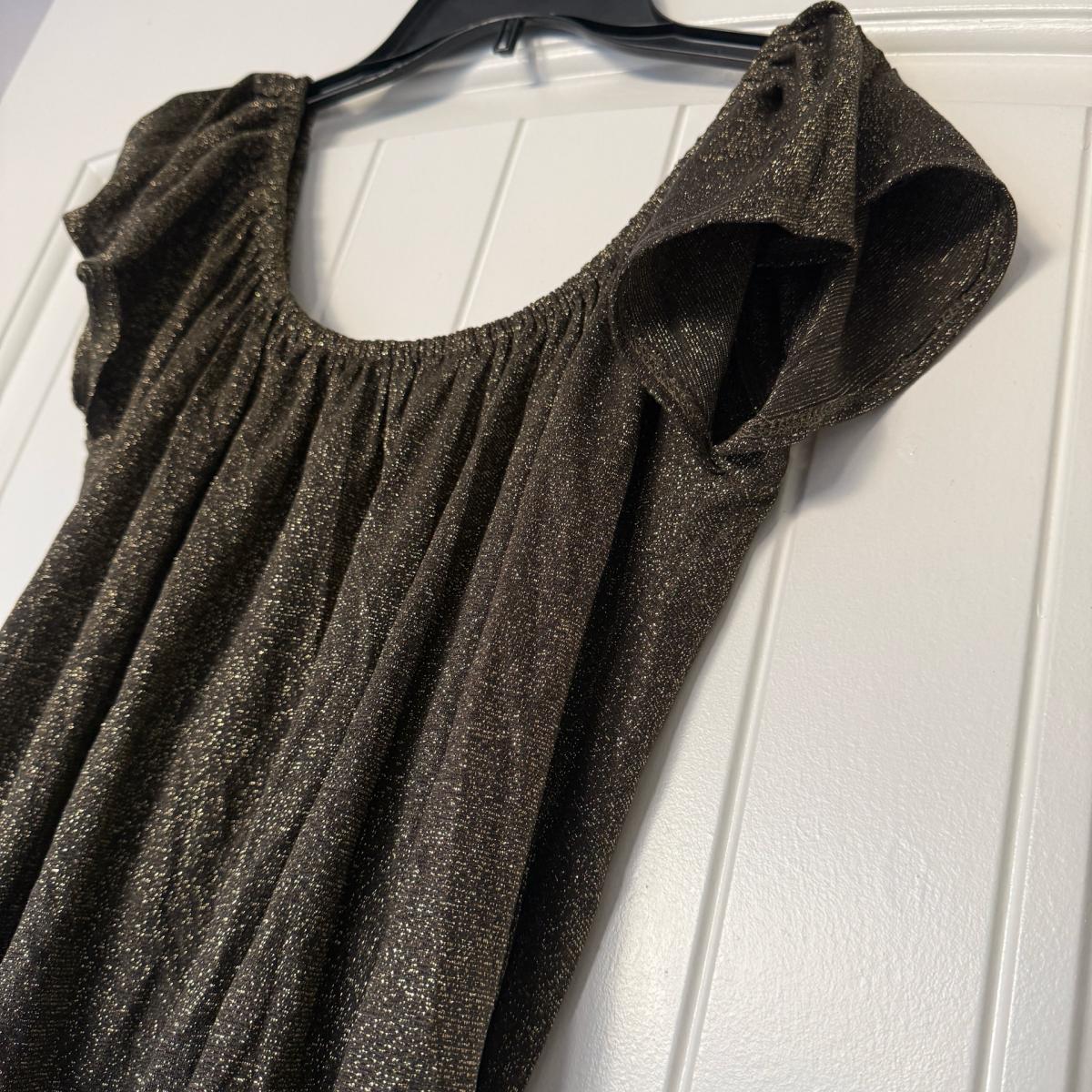 Size Small Gold Shimmer OffShoulder Tunic Top  Blouson Party