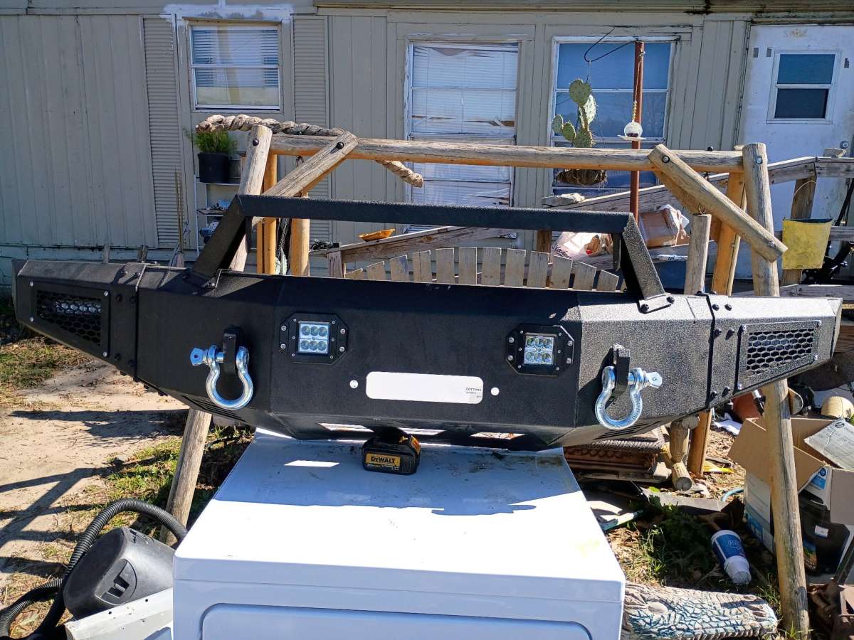 rhino front bumper with four LEDs  led bar hook up winch acc