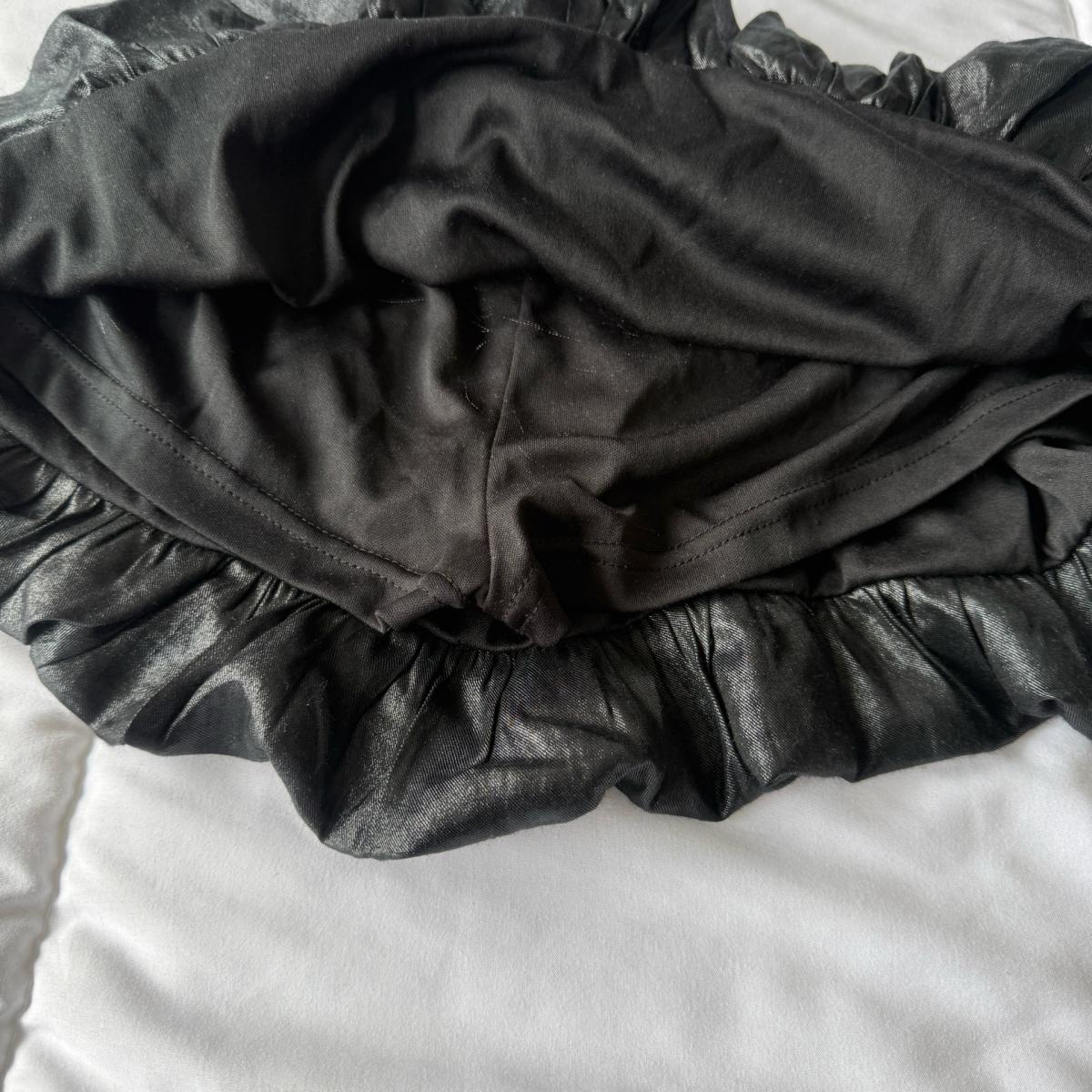 Poetry Black Shimmer Bubble Skort  Elastic Waist Metallic Sh