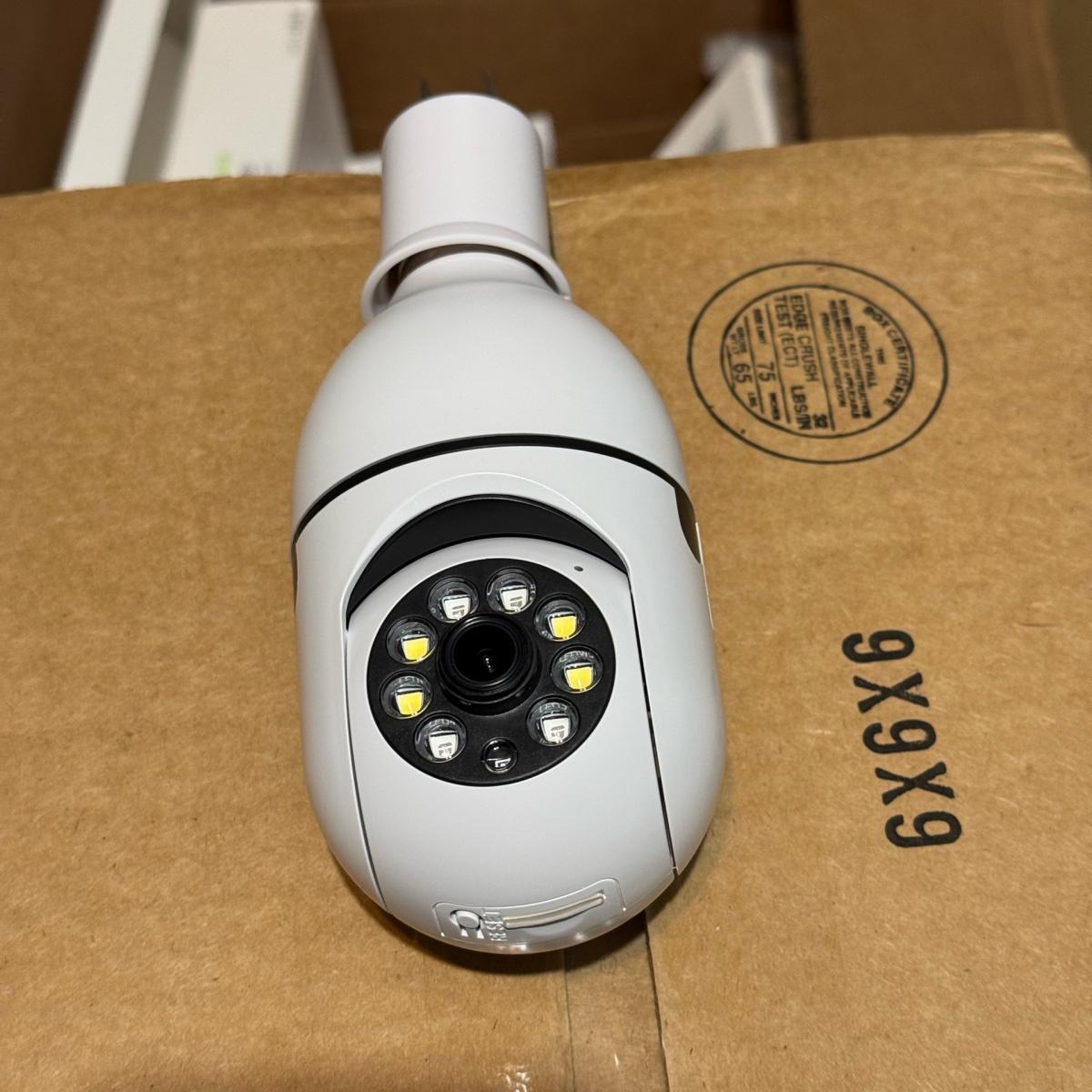 360 PTZ Night Vision Light Bulb Video Camera