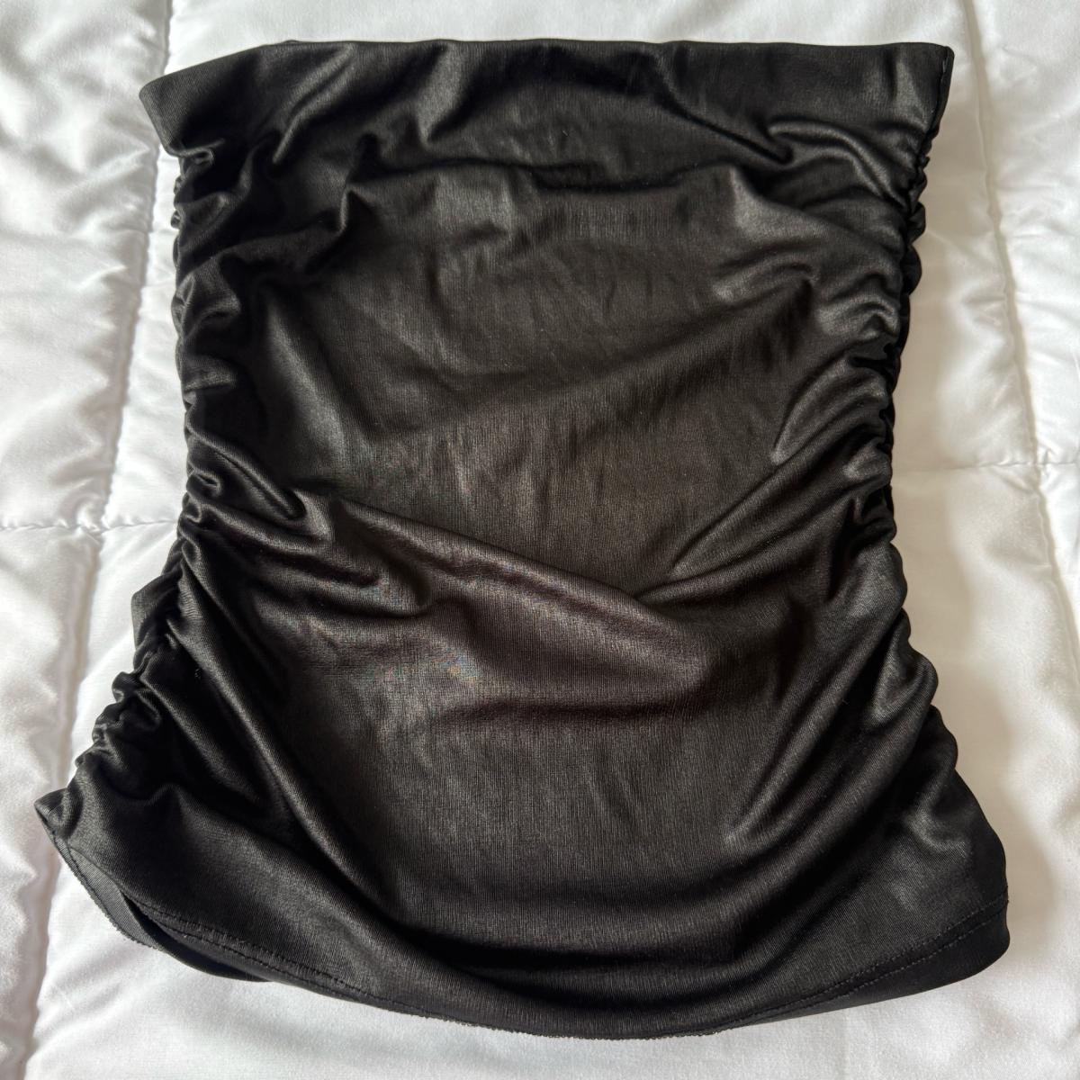 Strapless Charcoal Gray MilitaryInspired Dress with Gold Cre