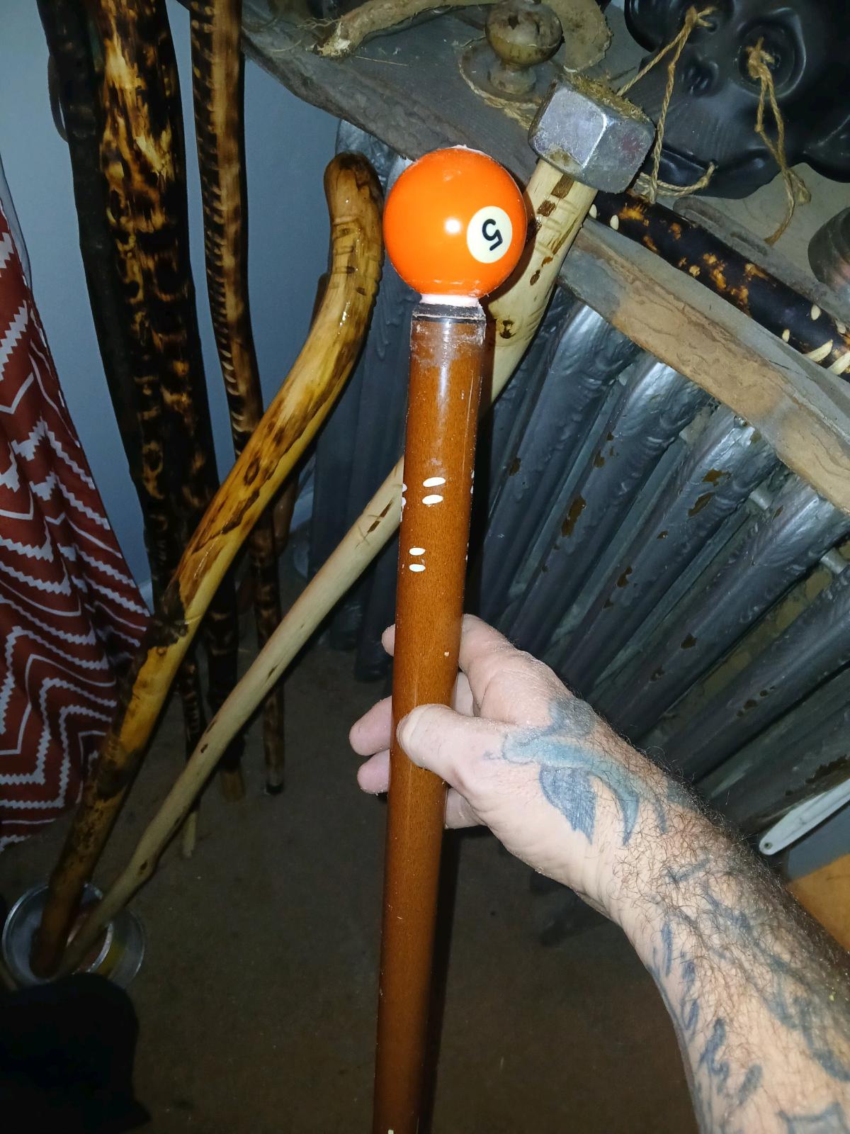 billiard cue stick and ball walkingsticks