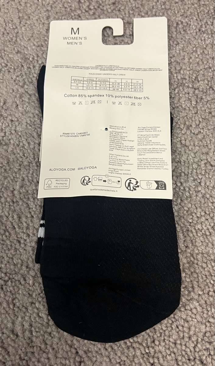 ALO Yoga Half Crew Unisex Socks Medium