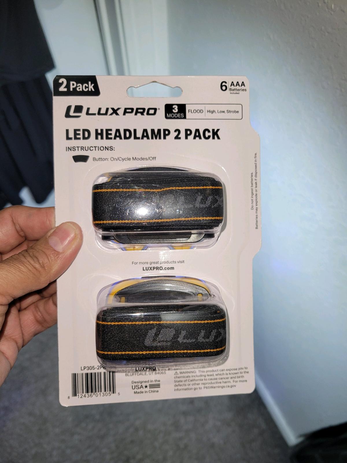 LED headlamp 2 pack Dos lamparas por paquete