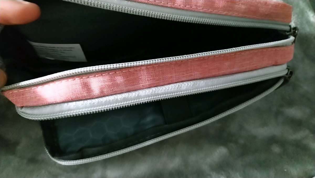 girls pink double sideded school pin bag