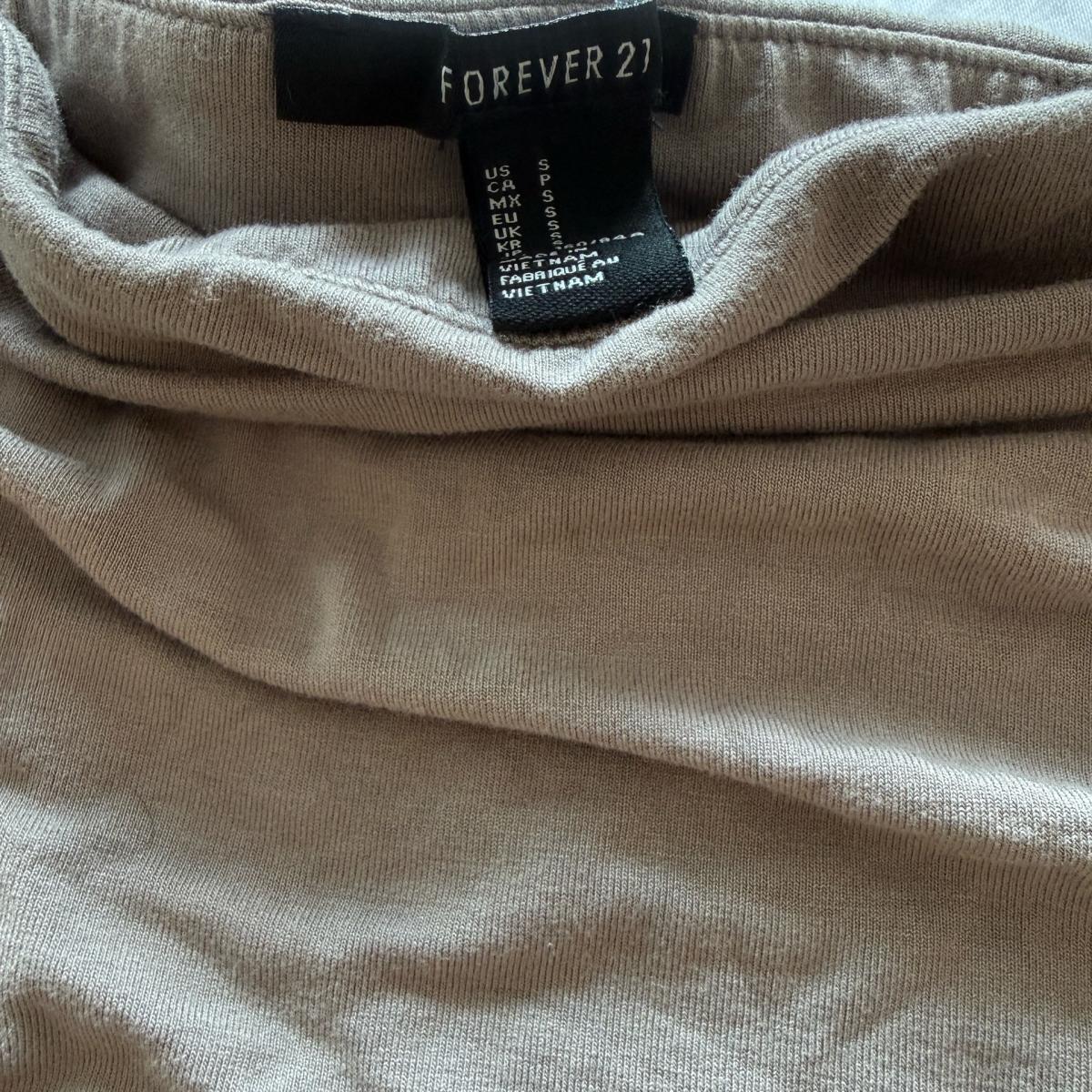 Forever 21 Taupe Strapless Ruched Bodycon Midi Dress  Size S