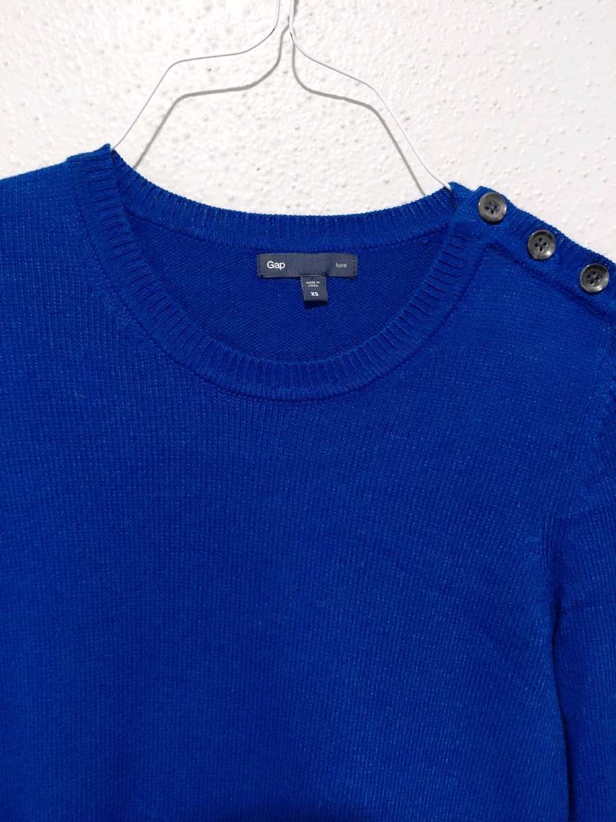 Cobalt blue cotton sweater with round neck from GAP size XS
