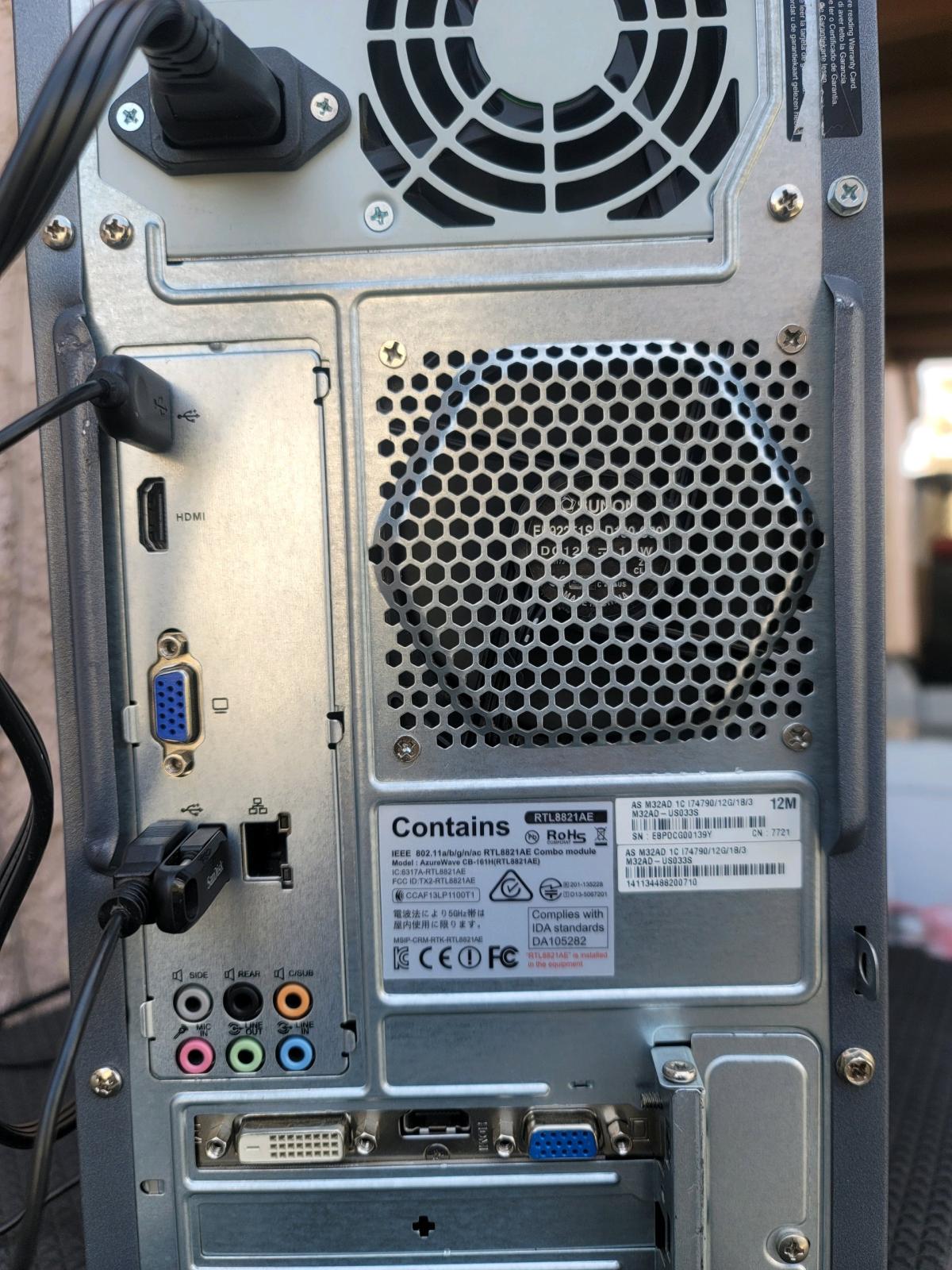 tower PC Core i7 1TB Windows11 16GB WiFi HDMI MS office