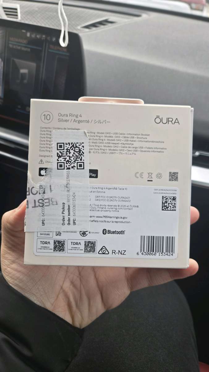 Oura Ring 4 Silver Size 10 New