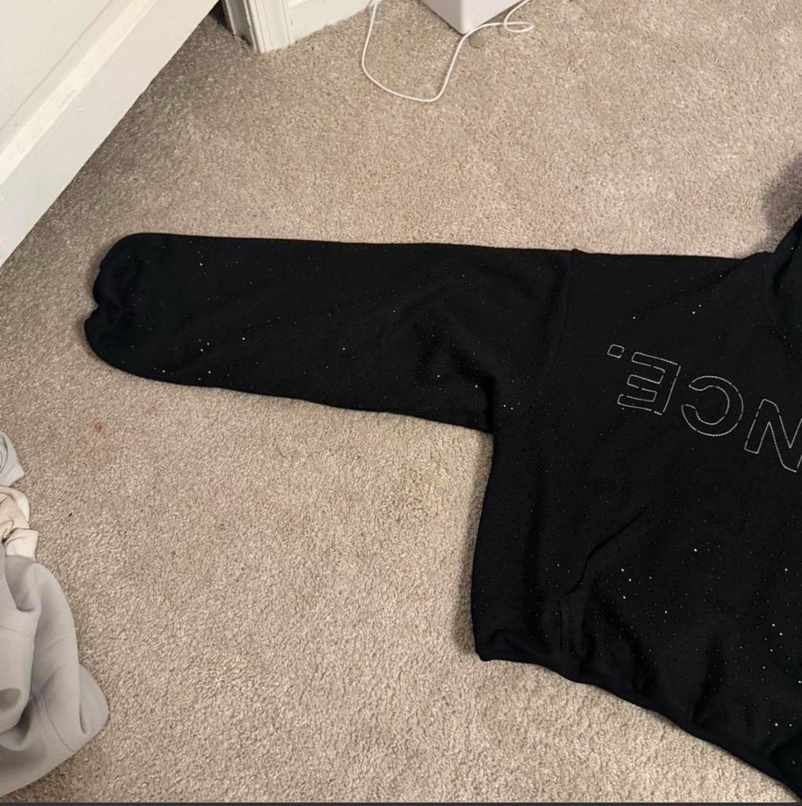 silence by onyx onyx vvs rhinestone hoodie in black