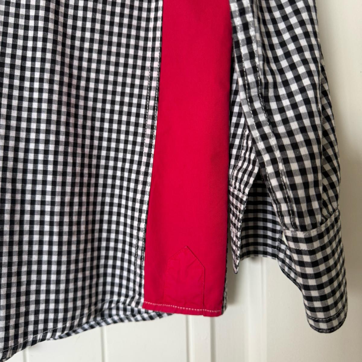 BRAND NEW XL Publish Black  White Gingham Shirt w Red Side P
