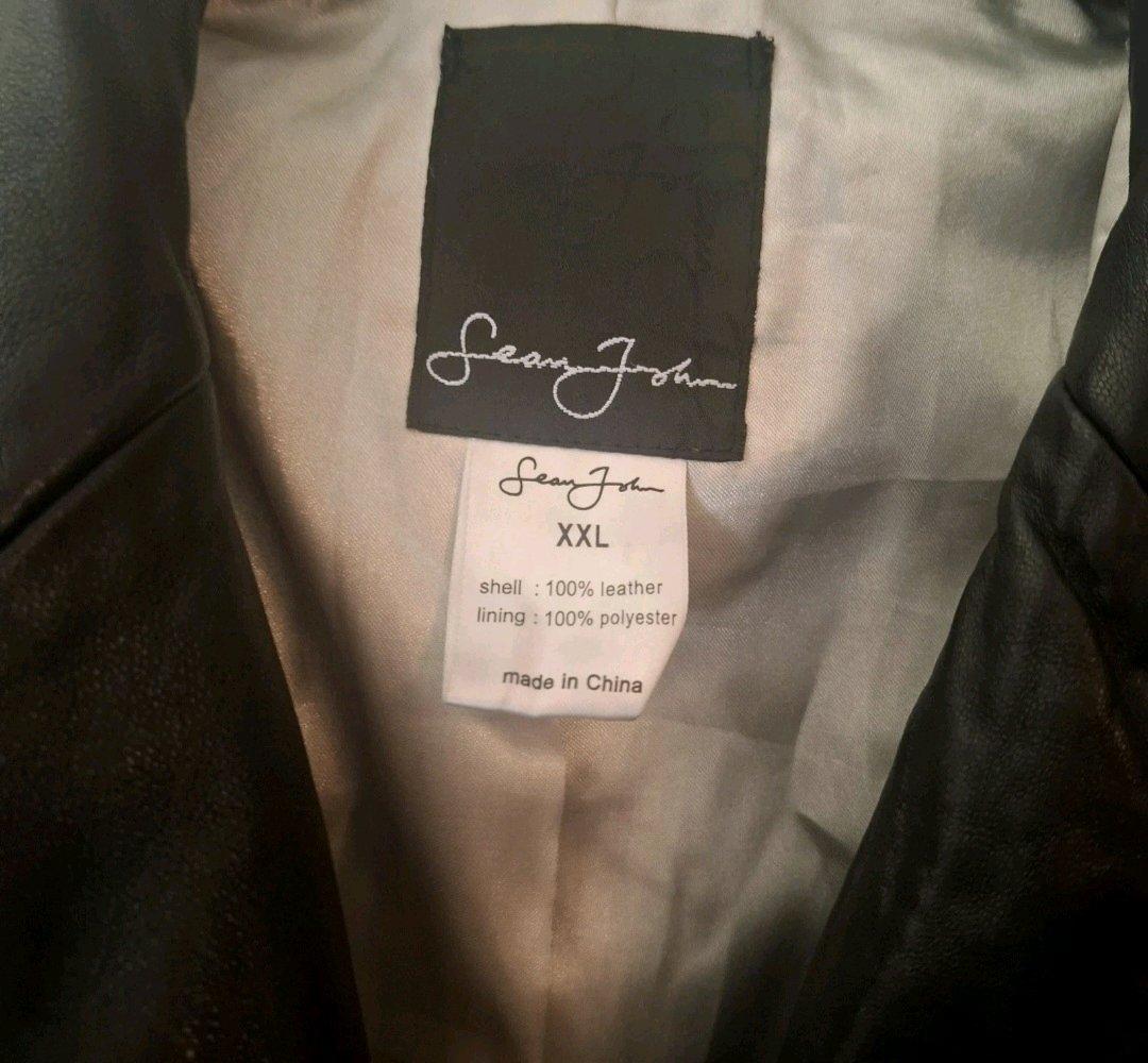 Vintage Sean John Leather Jacket  Mens XXL Black