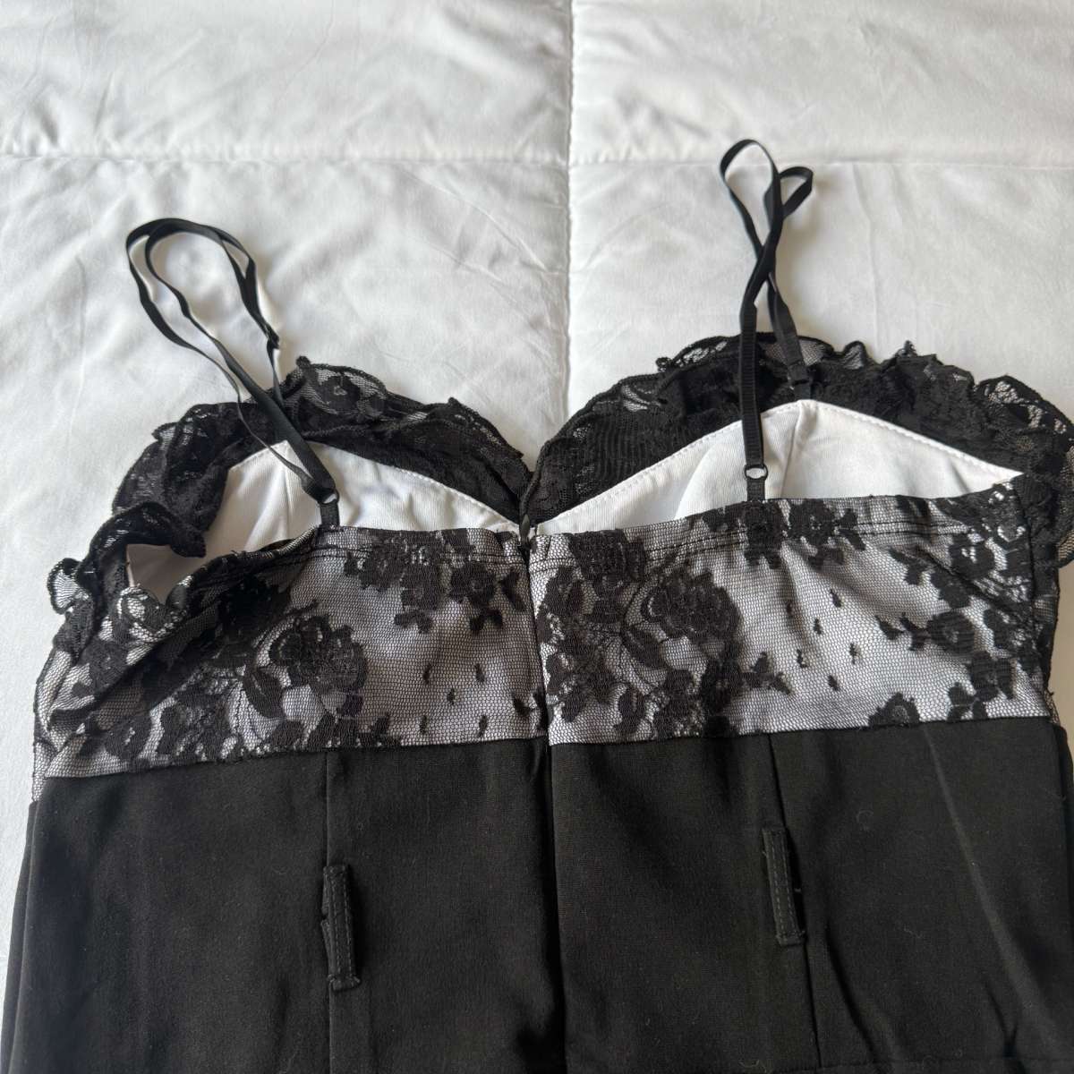 Black Lace Slip Dress with BuiltIn Bra  LingerieInspired Fit