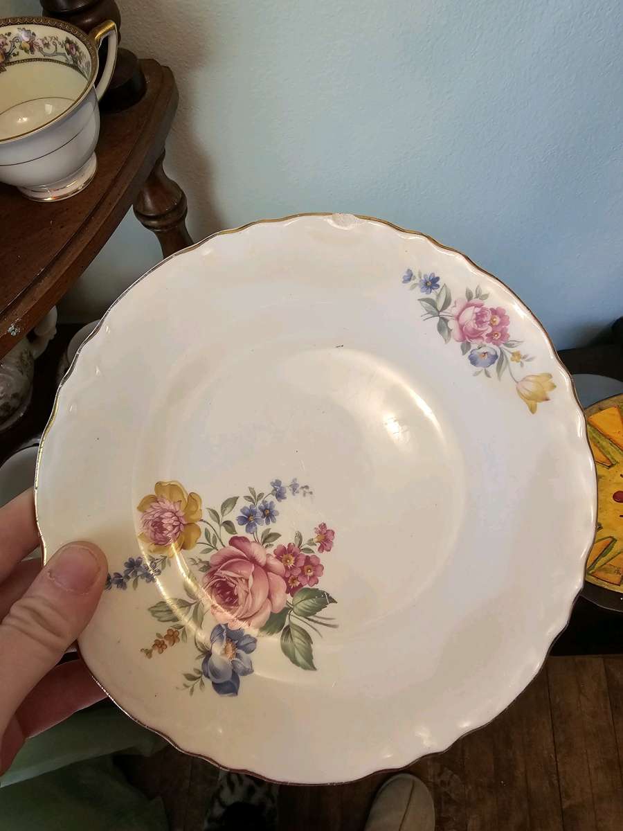 vintage bone china floral salad plates