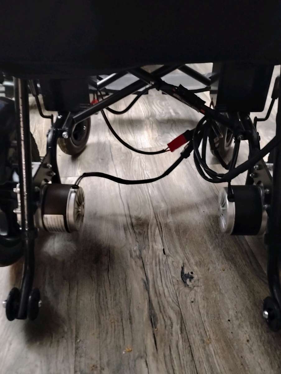 Motorized Wheelchair with Dual Batteries and Charger