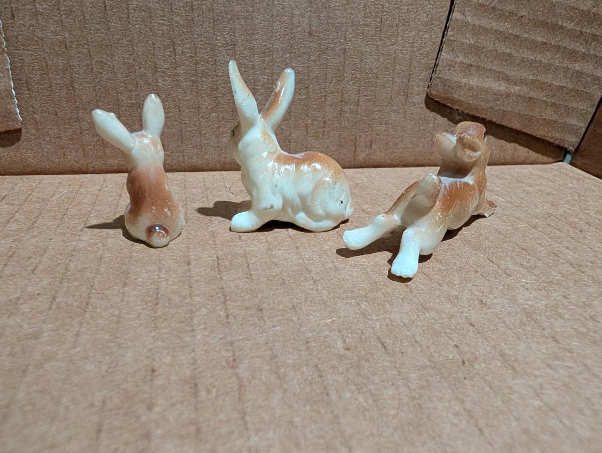 Vintage Miniature Bunny Rabbits Set of 3
