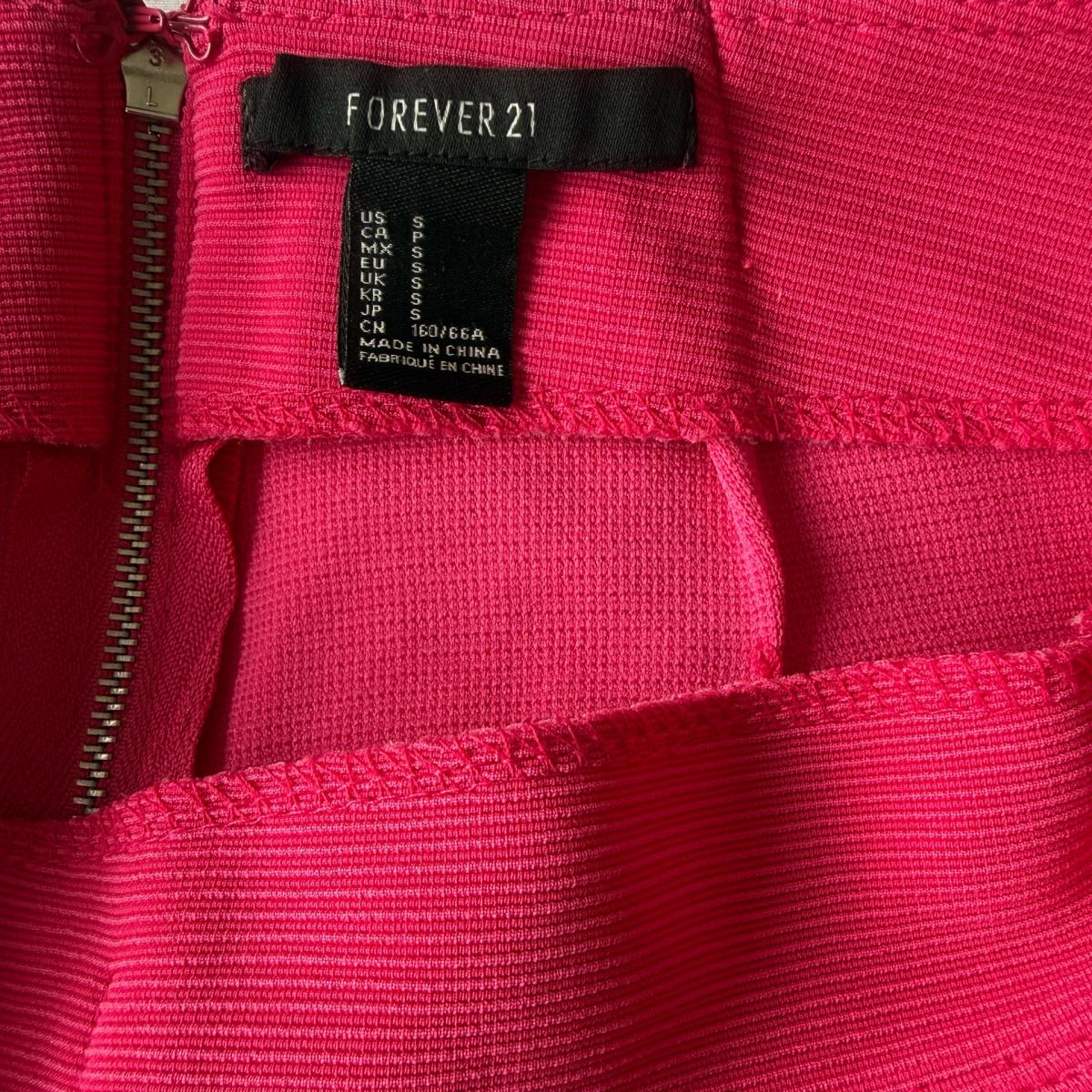 Forever 21 Hot Pink Textured Wrap Mini Skirt  High Waisted