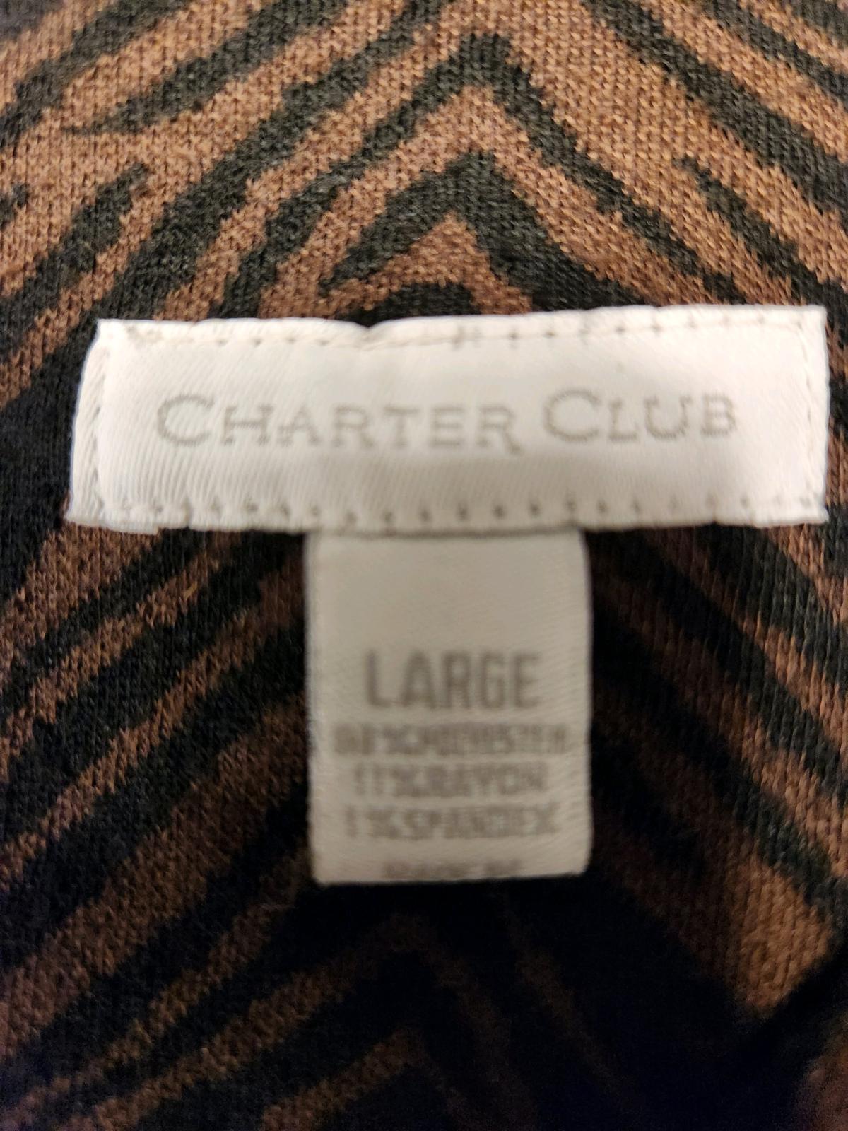 Charter Club Size Large Brown and Black Animal Print Blazer