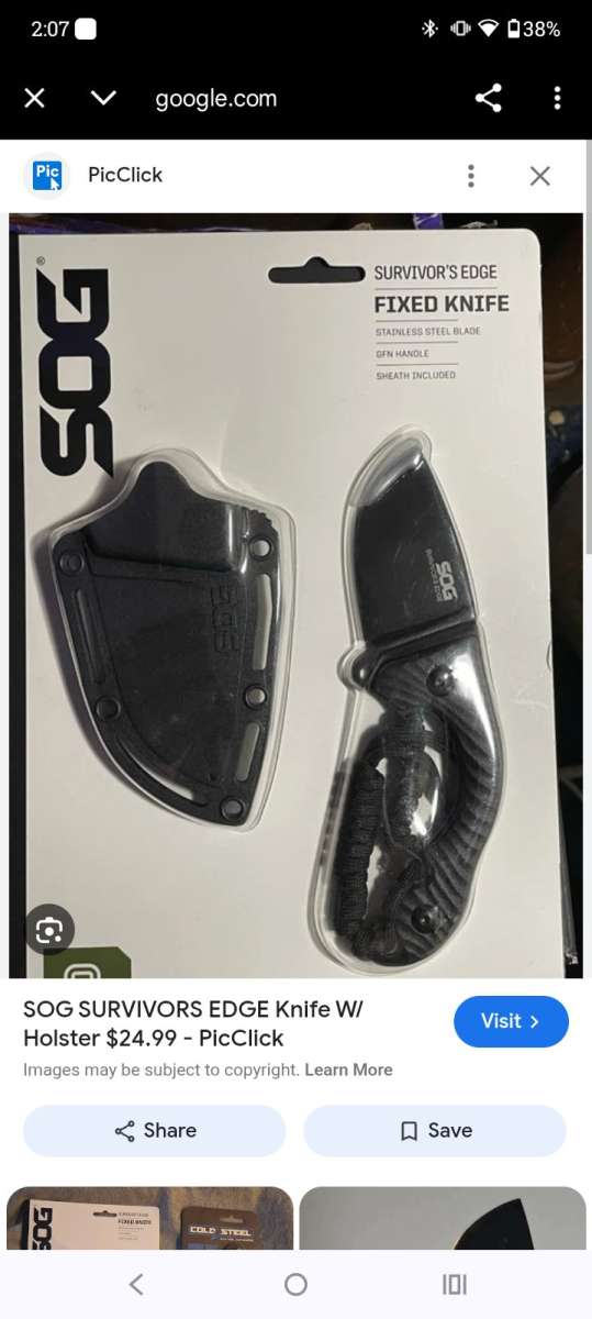 GOS tactical survivors EDC full tang fixed blade with sheath