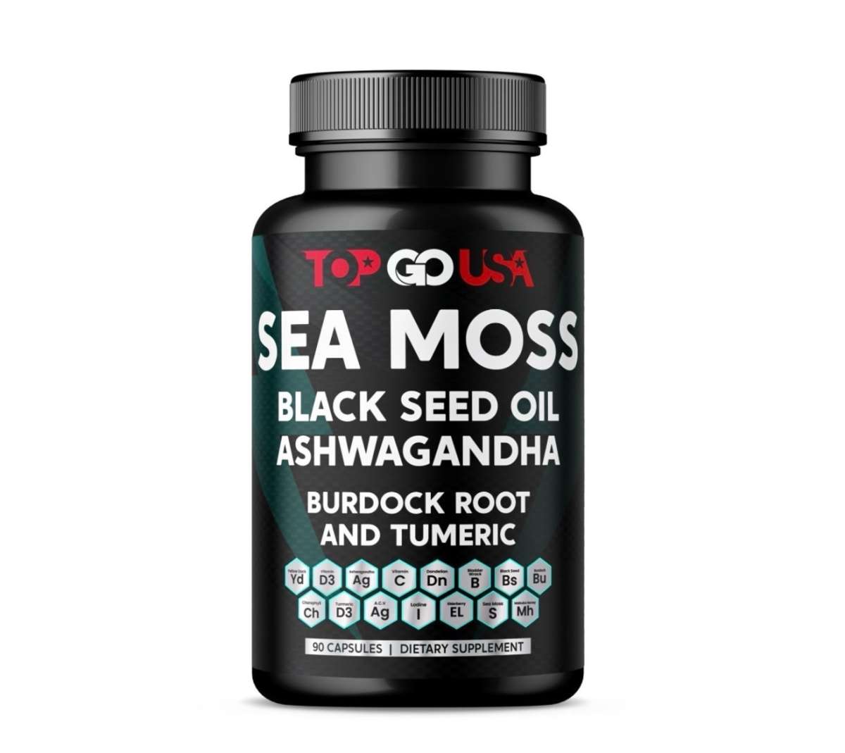 Sealed Sea Moss Complex Capsules with Black Seed Oil Ashwaga