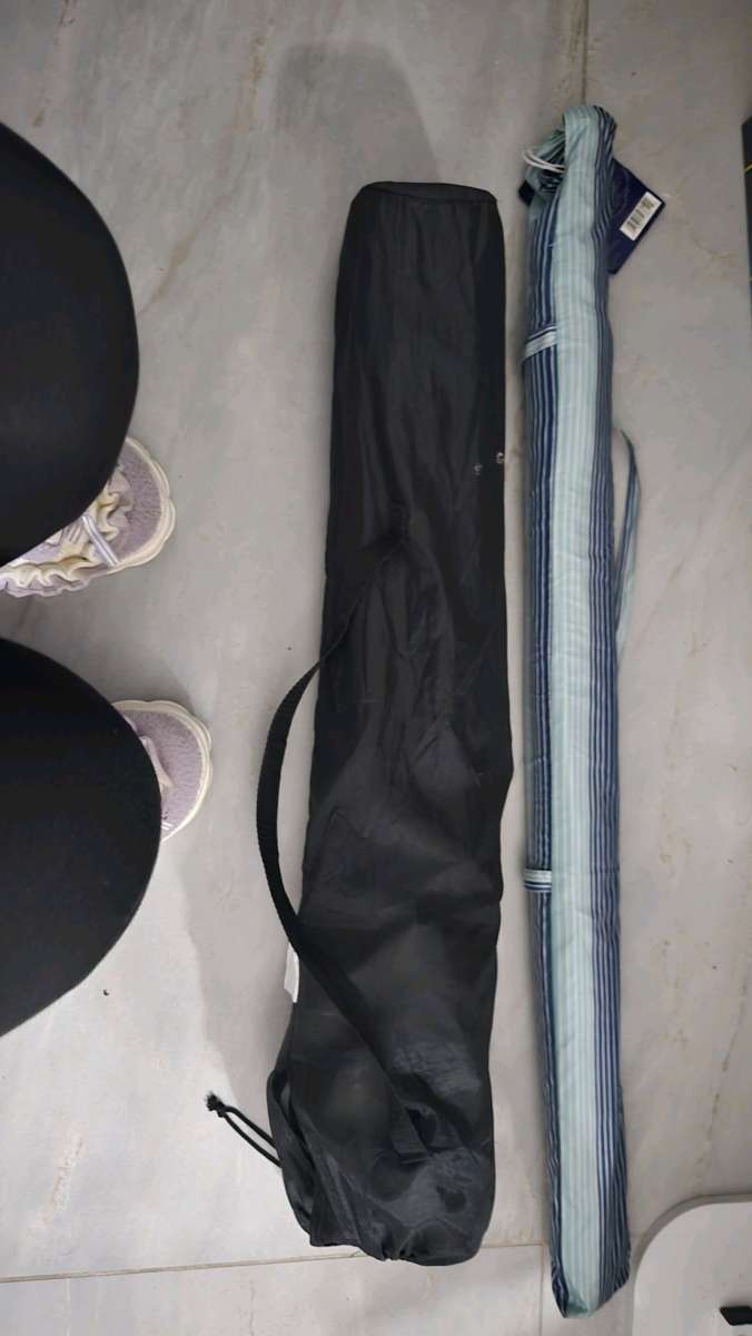 Beach Umbrella with Carrying Bag and chairs