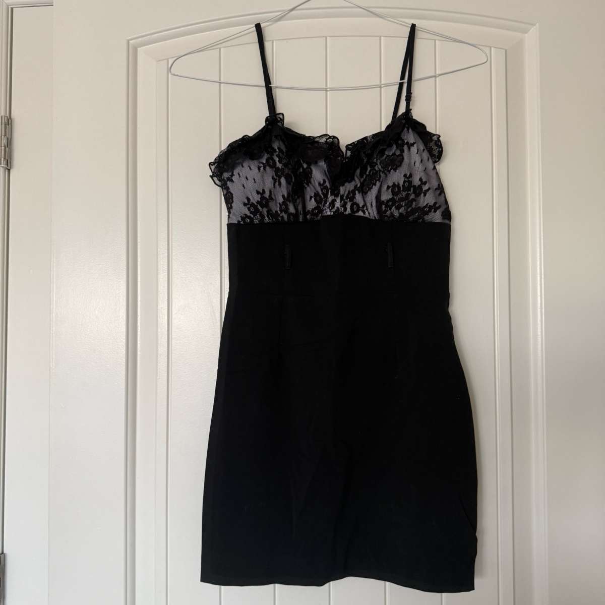 Black Lace Slip Dress with BuiltIn Bra  LingerieInspired Fit