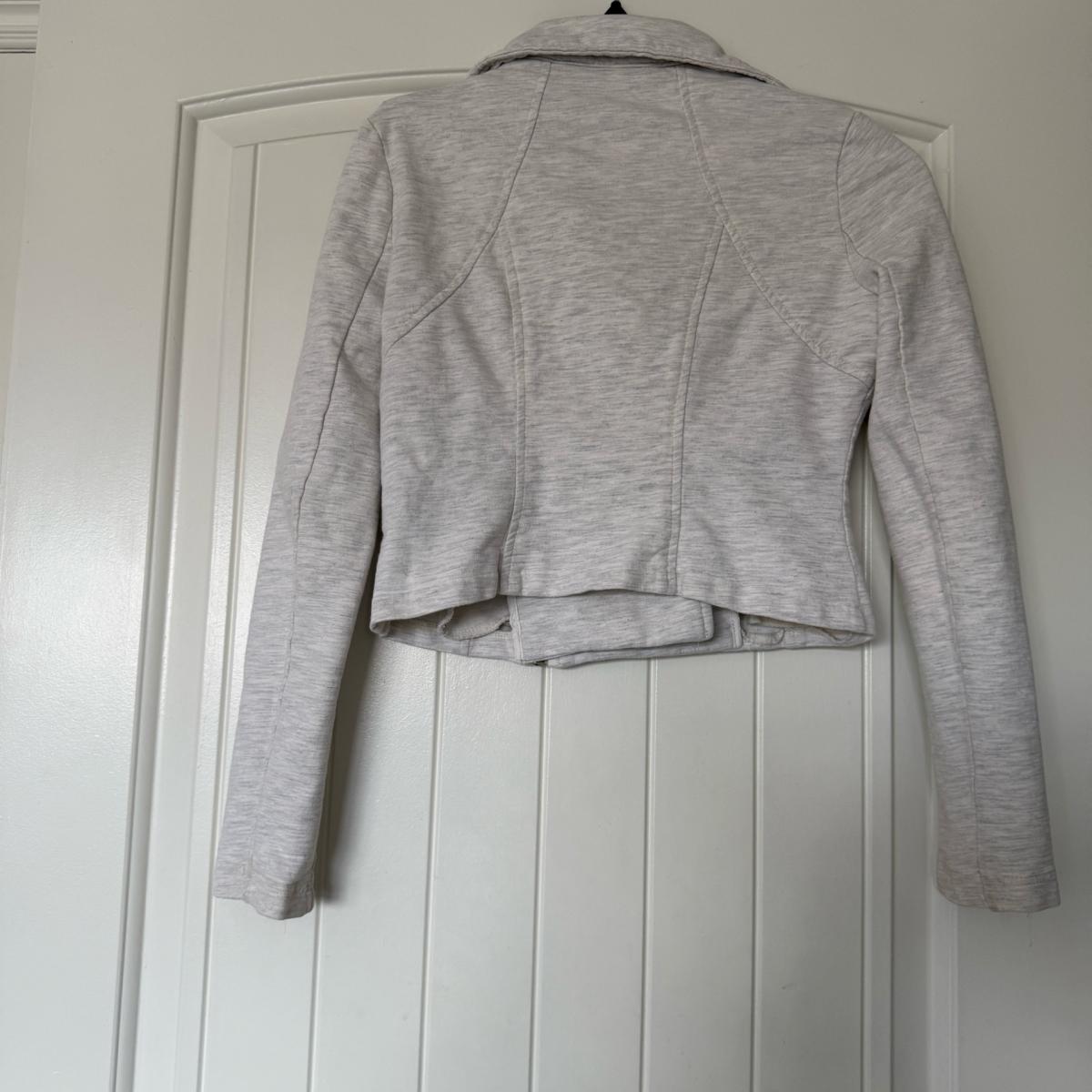 Forever 21 100 Cotton Light Heather Gray MotoStyle Zip Jacke