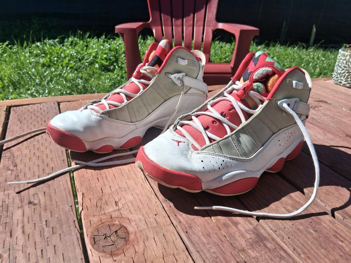 Air Jordan 6 ring red and white sneakers