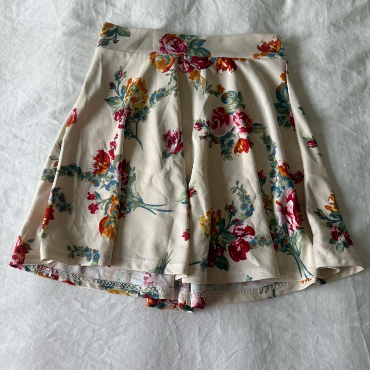 Romantic Floral Skirt  Cream with VintageInspired Rose
