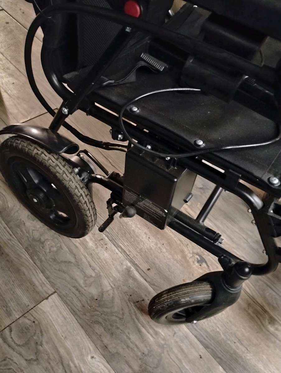 Motorized Wheelchair with Dual Batteries and Charger