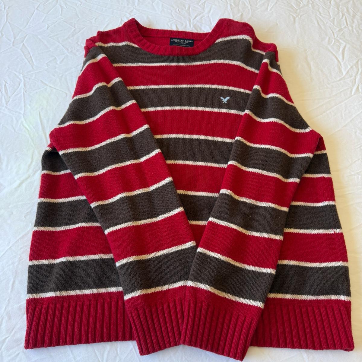 American Eagle Outfitters Red  Brown Striped 30 Wool Blend C