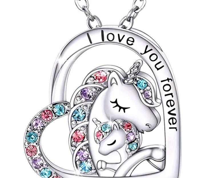 I love you forever unicorn necklace
