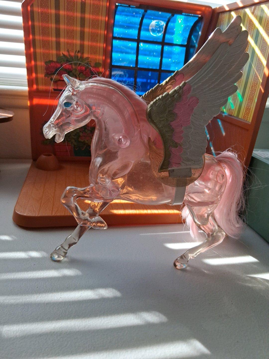 VINTAGE PINK CLEAR SWIFTWIND SHE RA HORSE