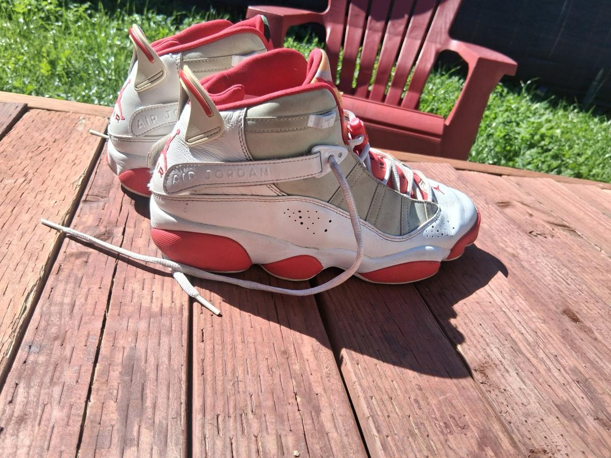 Air Jordan 6 ring red and white sneakers