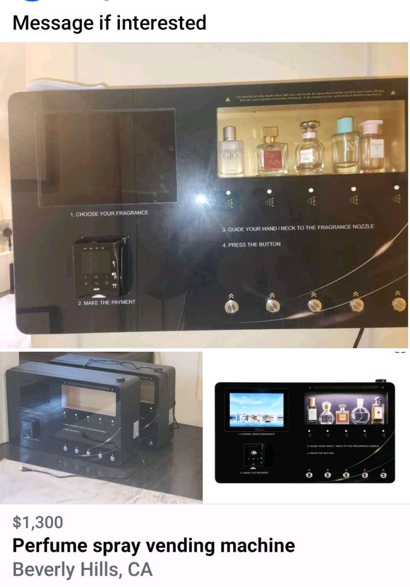 perfume spray wall mounted vending machine