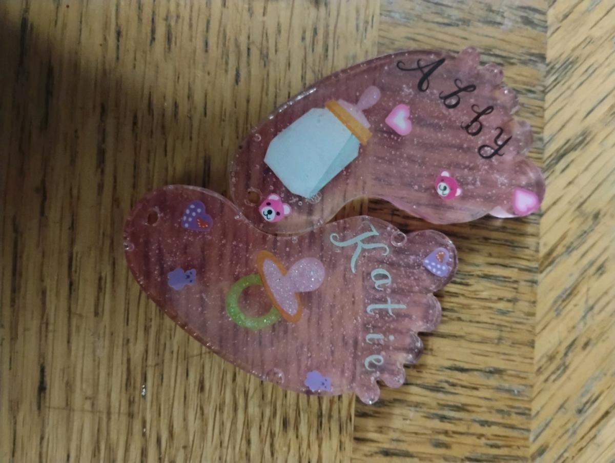 Hand crafted baby themed keychains
