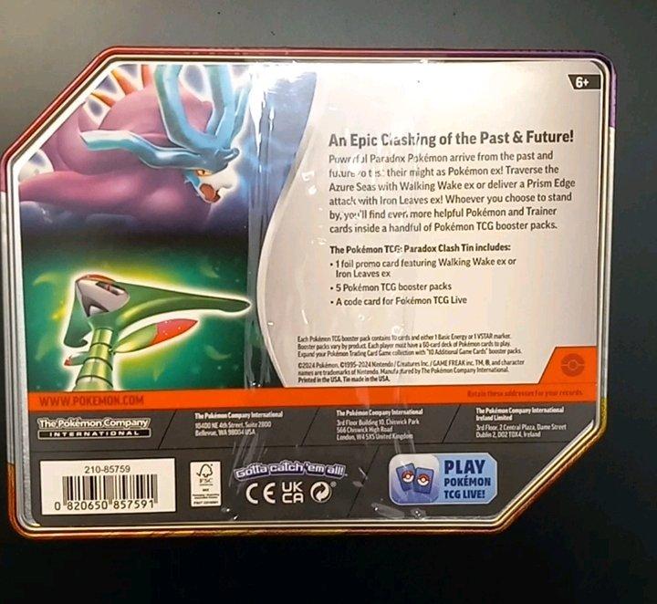 Sealed Pokmon TCG Walking Wake EX Large Tin