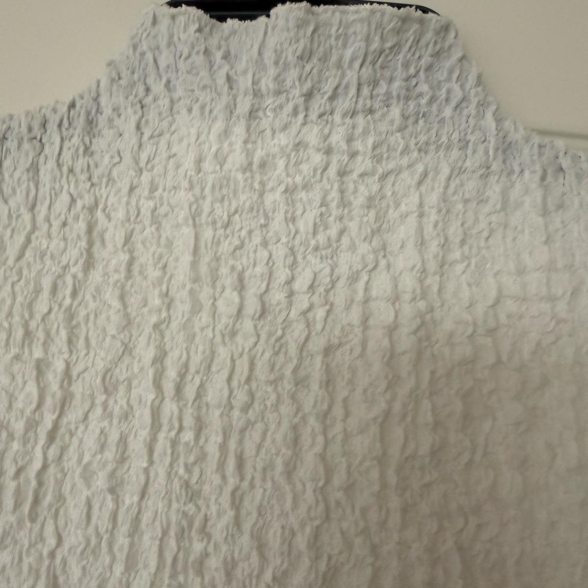 ZARA White Textured Sleeveless Mock Neck Top  Crinkle Stretc