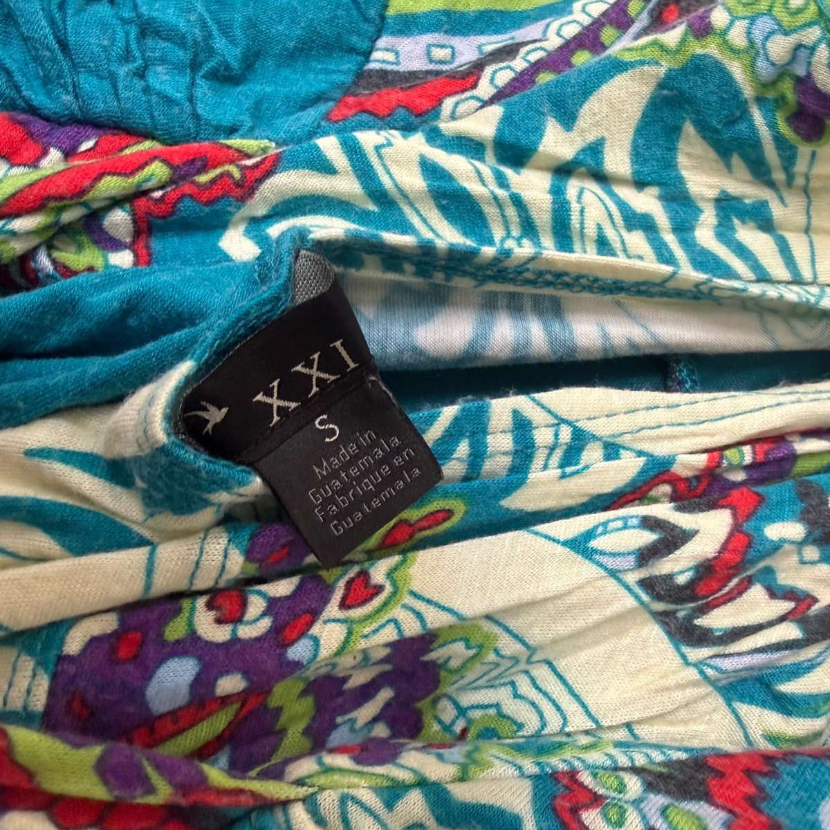 Forever 21 Boho Paisley Dress  Small  Padded Bra Top  Teal