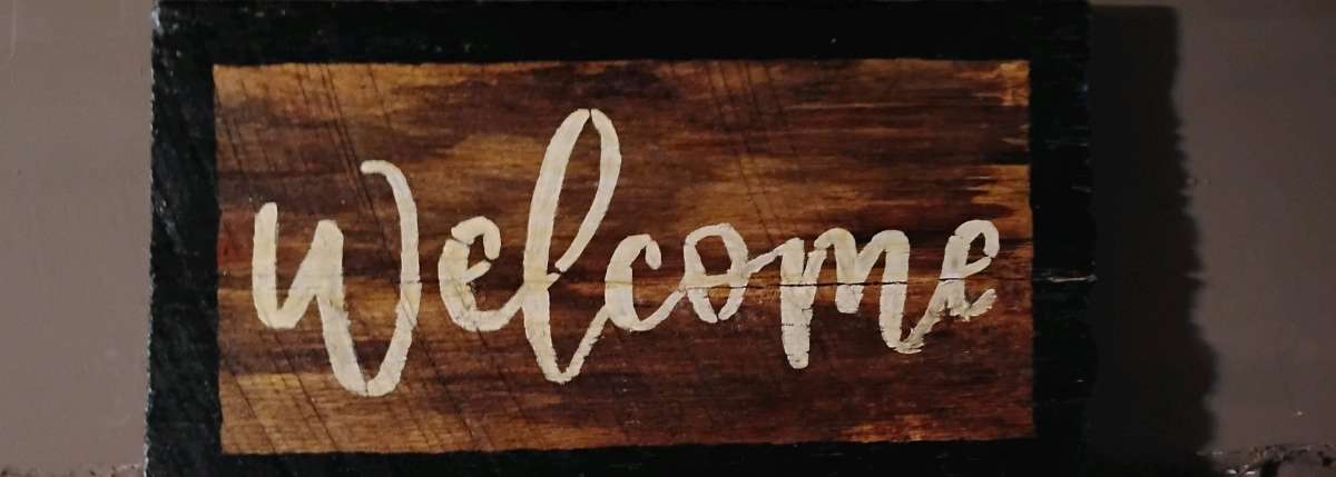 Wooden Welcome Sign