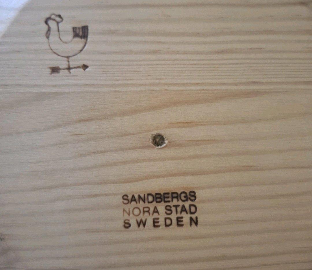 Rare  Sanbergs Nora Stad Sweden 4 Wooden Pine Plates