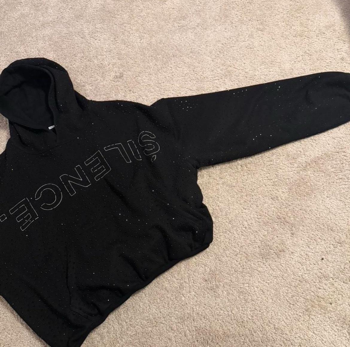 silence by onyx onyx vvs rhinestone hoodie in black