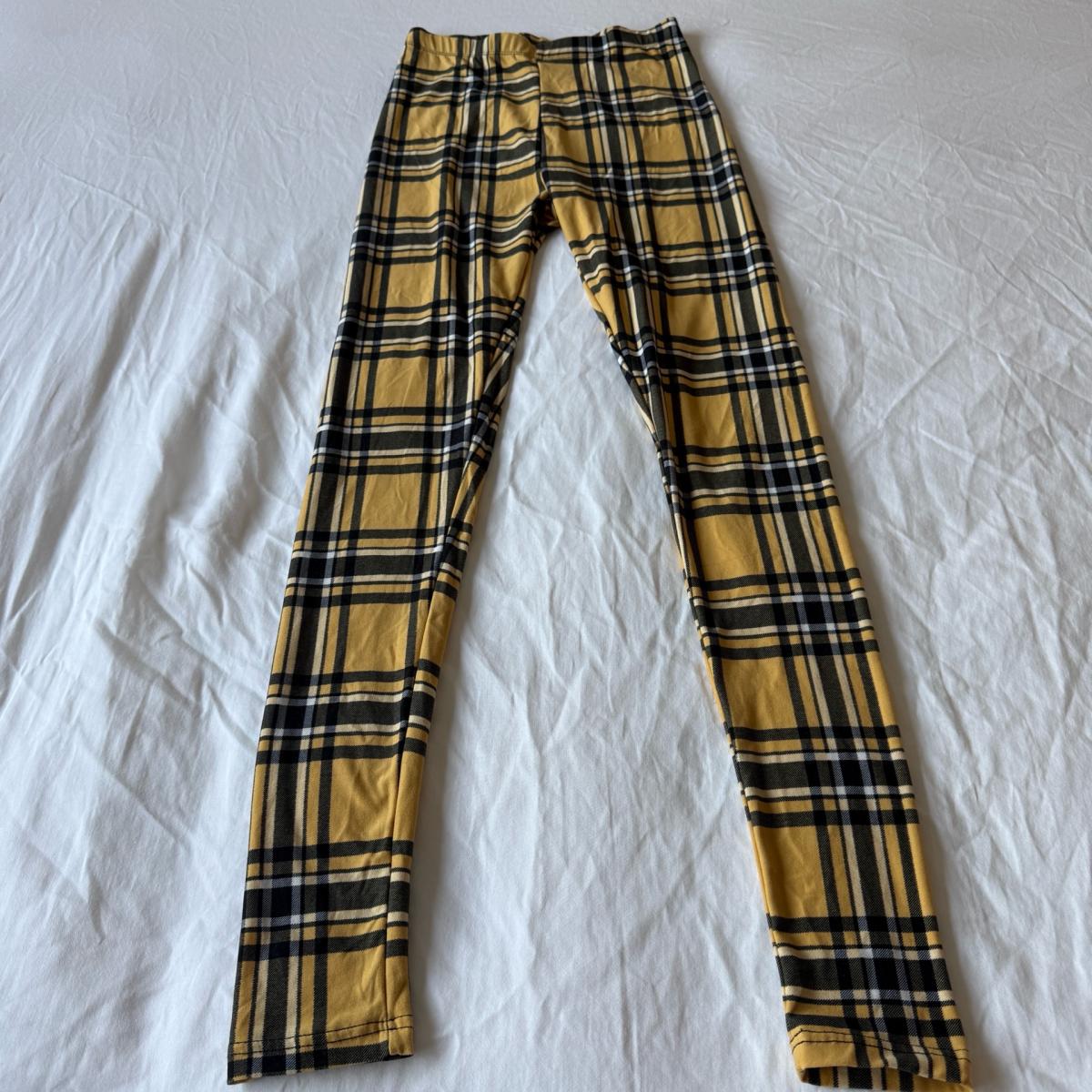 Mustard Yellow Plaid HighWaisted Stretch Leggings  Bold Tart