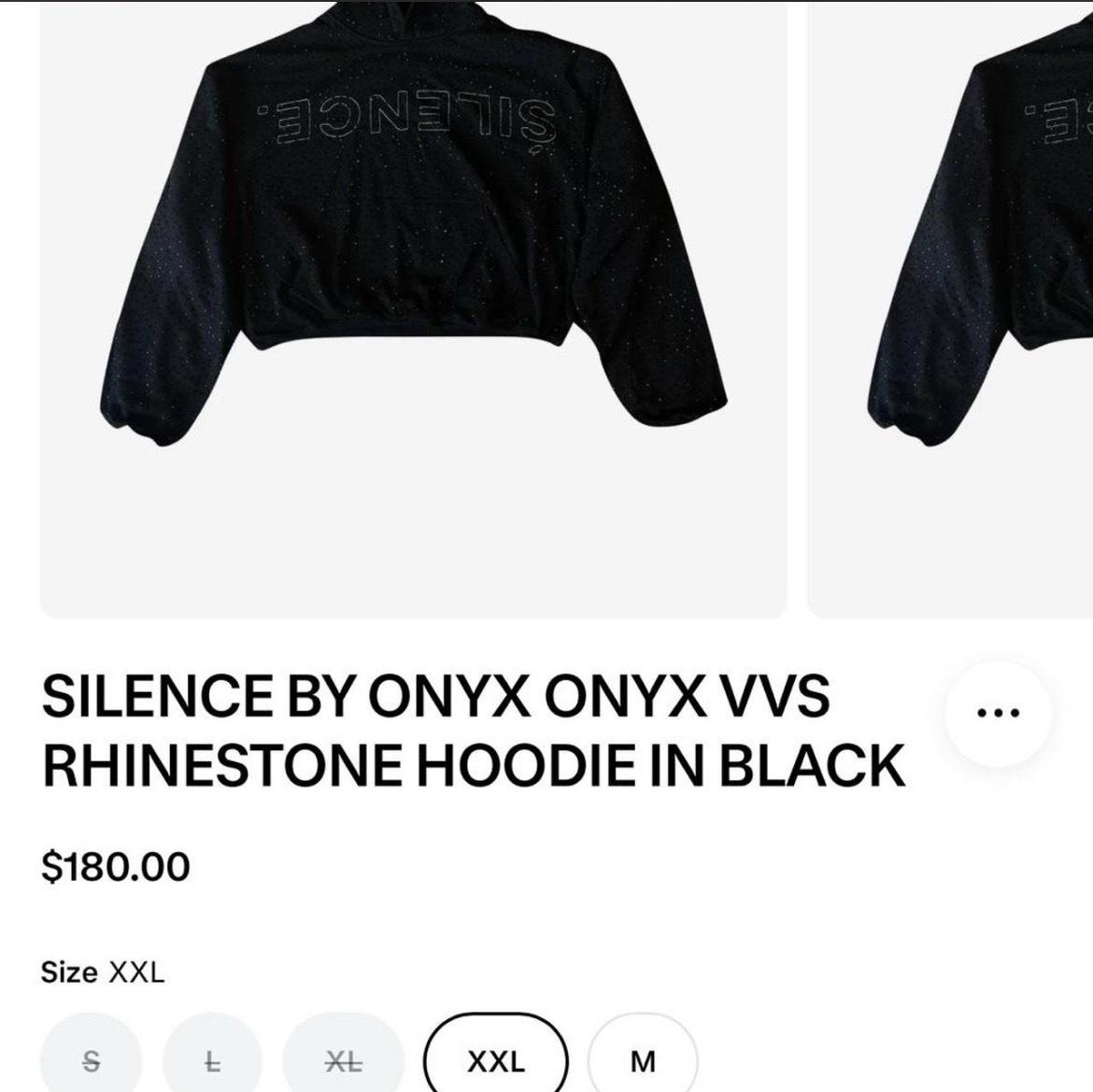 silence by onyx onyx vvs rhinestone hoodie in black
