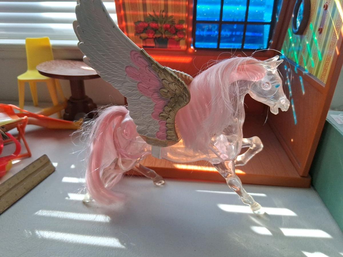 VINTAGE PINK CLEAR SWIFTWIND SHE RA HORSE