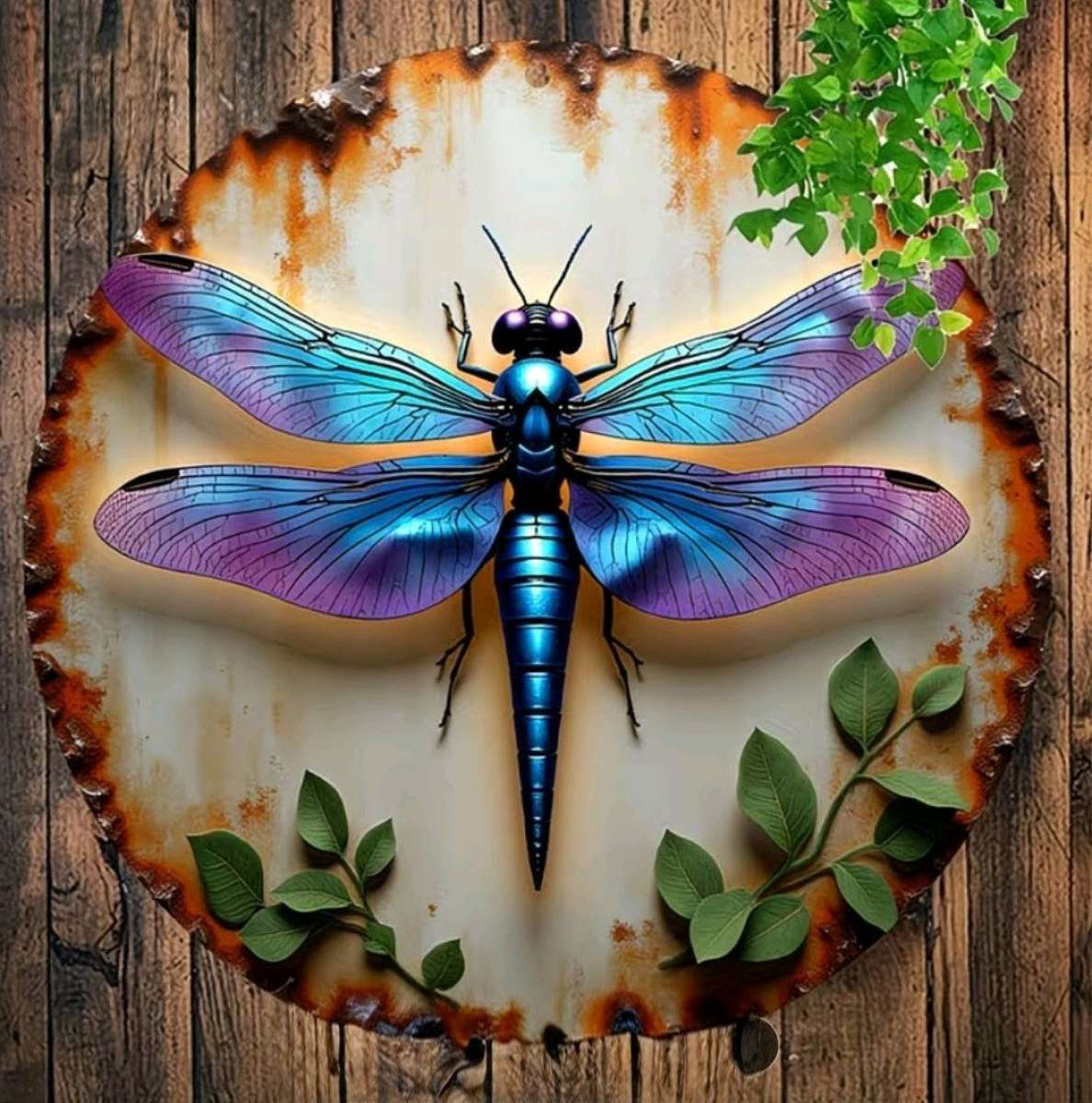 2D Dragonfly Metal Wall Decor